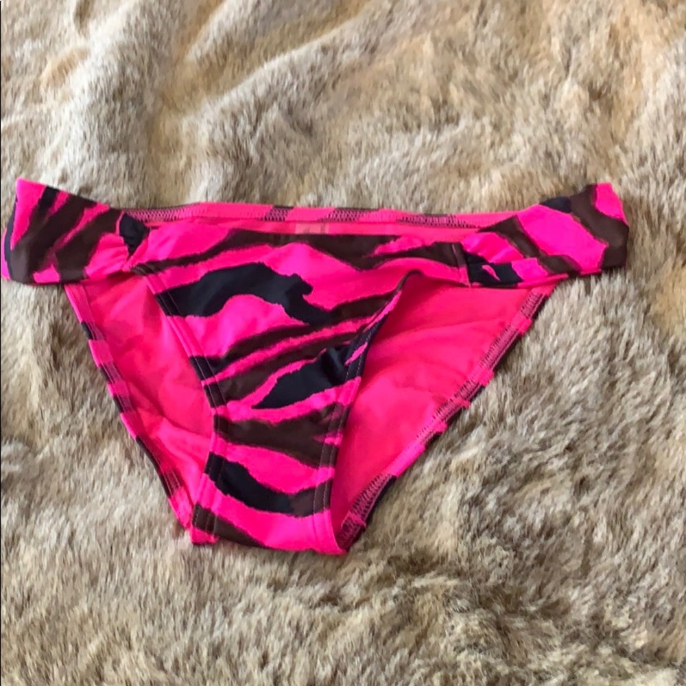 Pink black and hot pink zebra bikini bottoms  s/p